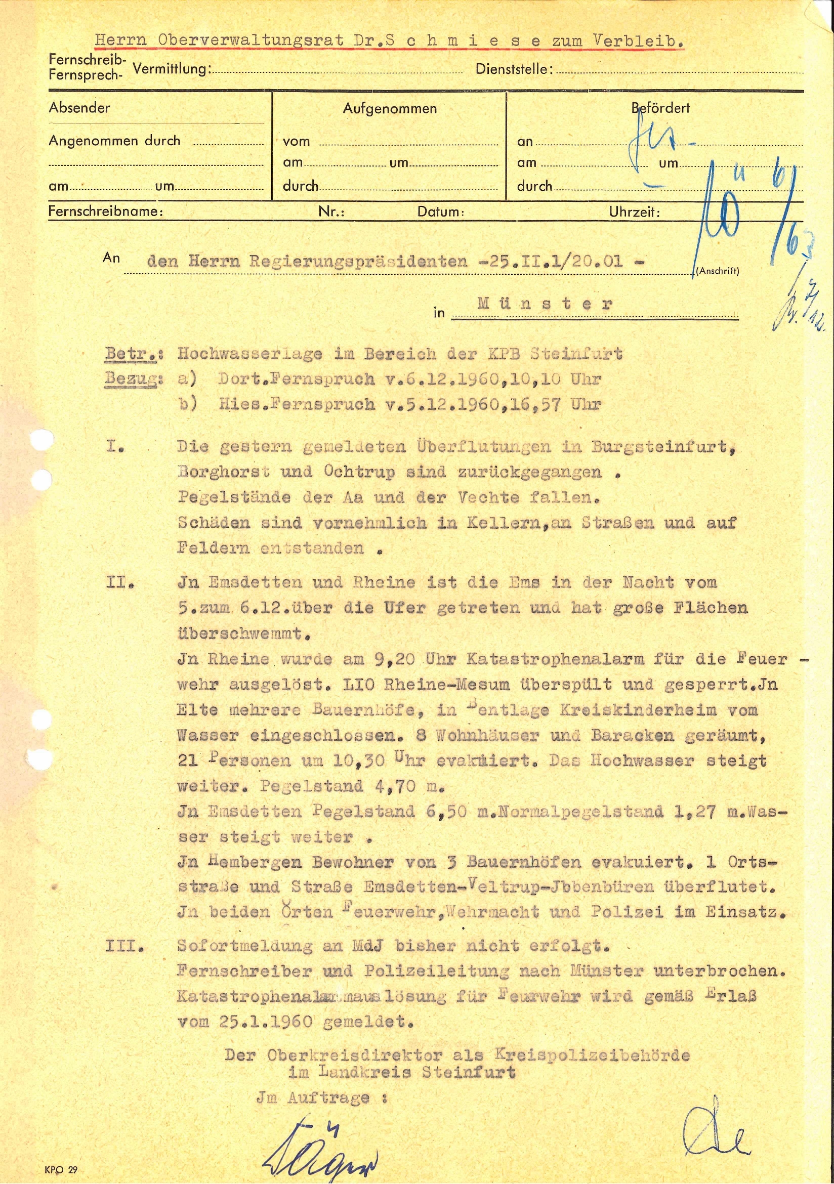 Bericht über die Hochwasserlage im Kreis Steinfurt Bericht über die Hochwasserlage im Kreis Steinfurt